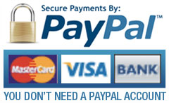 Payments Accepted - Paypal, Mastercard, Visa, Bank